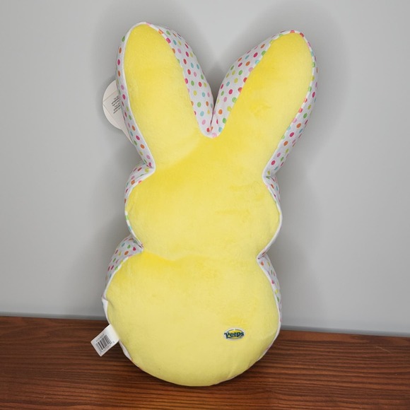 NEW Peeps Yellow Polka Dot Bunny Plush Large 17” Easter Stuffed Animal Gift - Picture 4 of 4